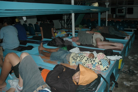 De slaapzaal op de nachtboot (Sander Lagerveld)