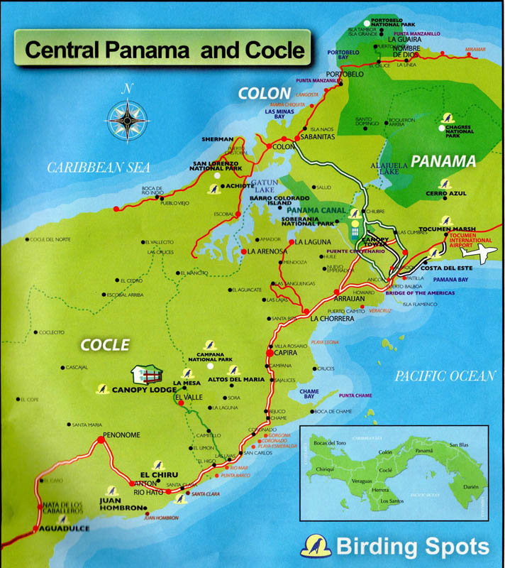 Vogelgebiedenkaart van Panama
